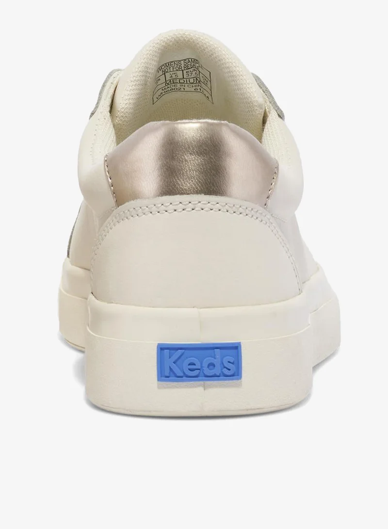 Keds Keds Women's Pursuit Lace Up Leather Casual Sneaker Beige